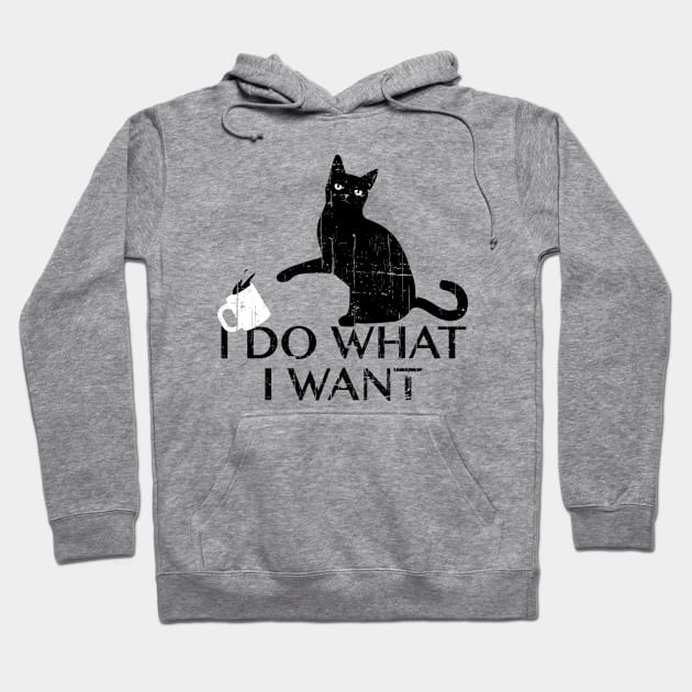 Vintage I Do What I Want Funny Black Cat Hoodie by Mesrabersama